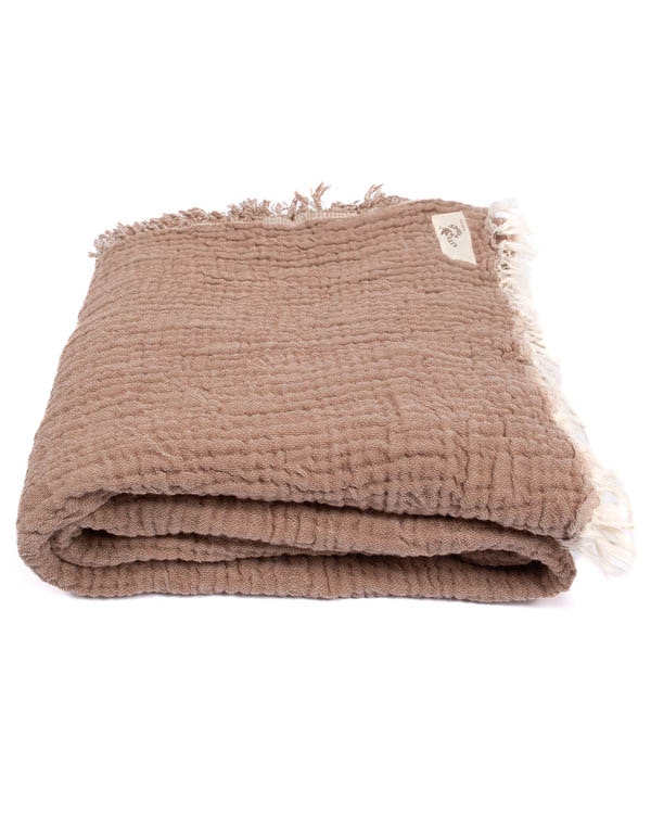 Little Fishies Gauze Receiving Blanket - Warm Taupe - Image 8